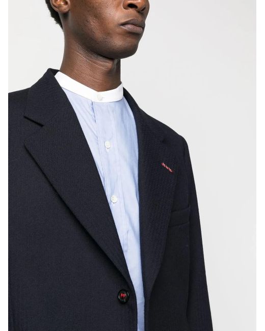 Maison Margiela Blue Single-Breasted Wool Blazer for men
