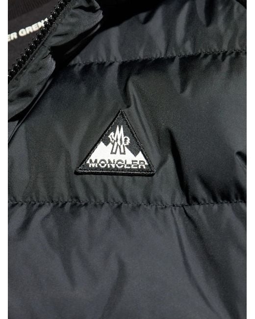 Moncler Blue Logo Print Zipped Jacket for men