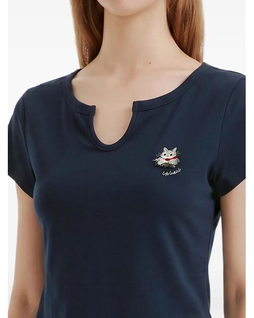 B+ AB Blue Cat-Patch T-Shirt