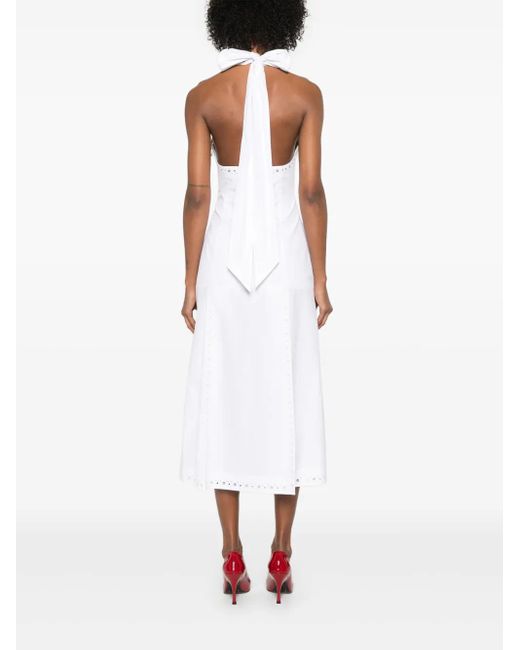 Thom Browne White Broderie-Anglaise Midi Dress