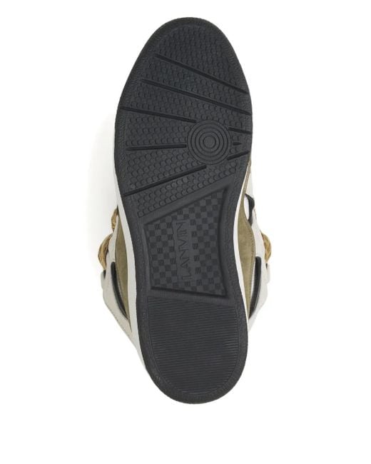 Lanvin Curb Sneakers Met Gevlochten Kant in het White