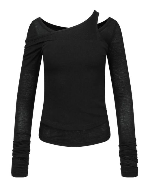 Hache Black Layered Asymmetric Top