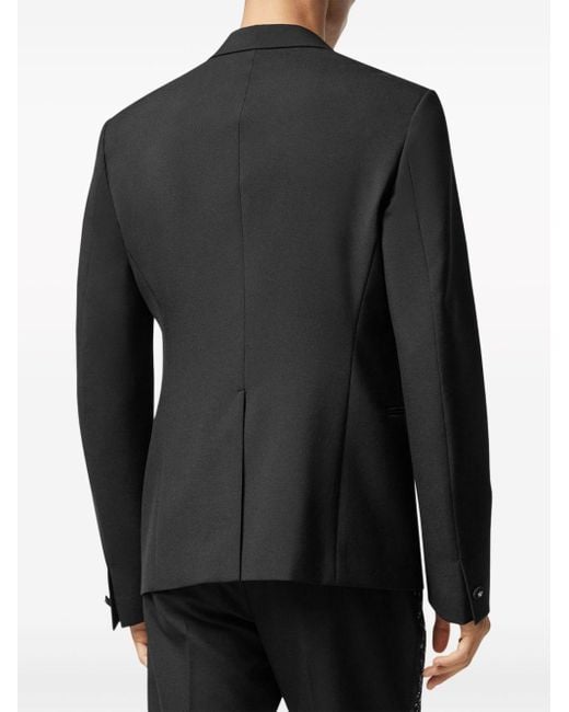 Versace Black Pailette-embellished Single-breasted Blazer for men