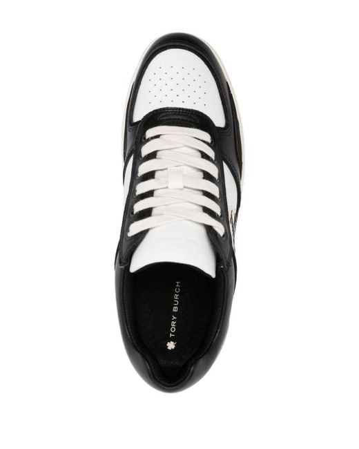 Tory Burch Clover Court Colour block Leather Sneakers in Black Lyst