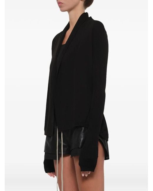 Rick Owens Black Naska Asymmetrical Cardigan