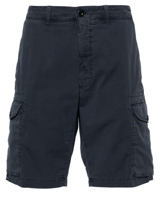 Incotex Textured cotton cargo shorts in Blue für Herren