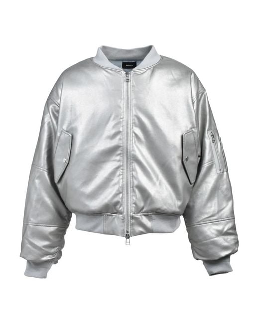 BREATH Gray Zip-Up Bomber Jacket for men