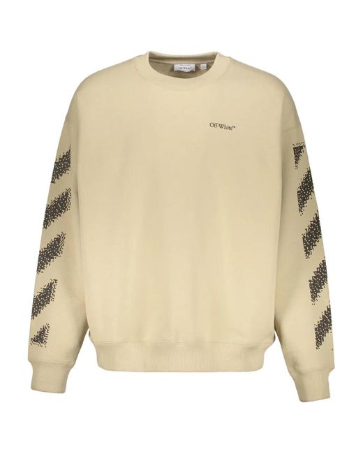 Off-White c/o Virgil Abloh Natural Diagonal-Stripe Long-Sleeve Sweatshirt for men