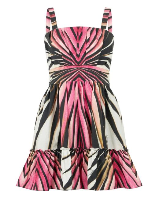 Roberto Cavalli Ray Of-Print Tiered Dress