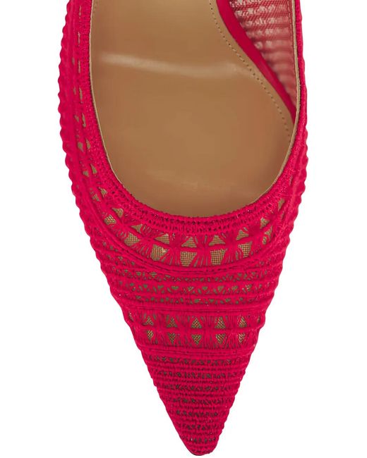 Arteana Pink Crochet-Knit Slingback Heeled Pumps