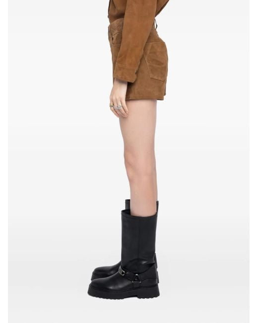 Zadig & Voltaire Brown Shorts mit Schnallenverschluss