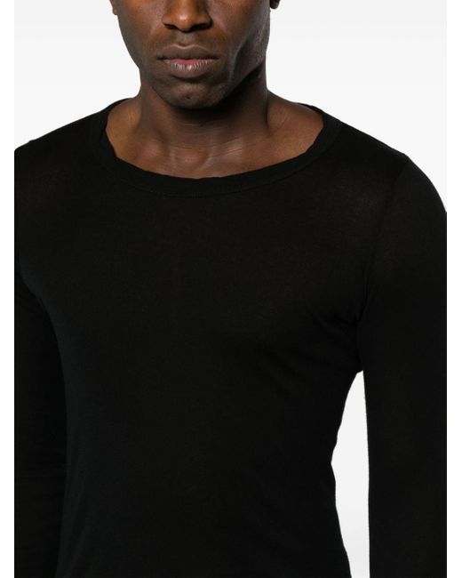 Rick Owens Black Round-neck Cotton T-shirt for men