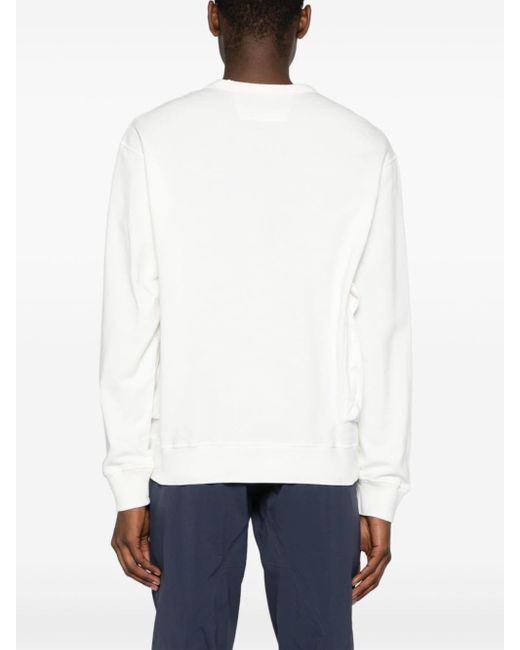 C P Company White Flap-pockets Cotton Sweatshirt for men