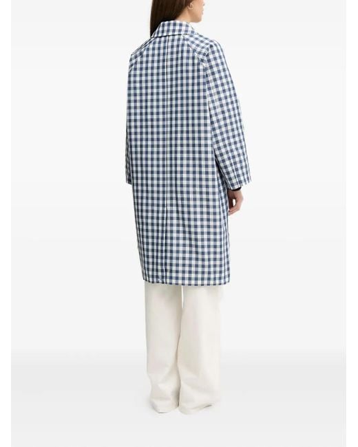 Benetton Blue Gingham-Check Coat