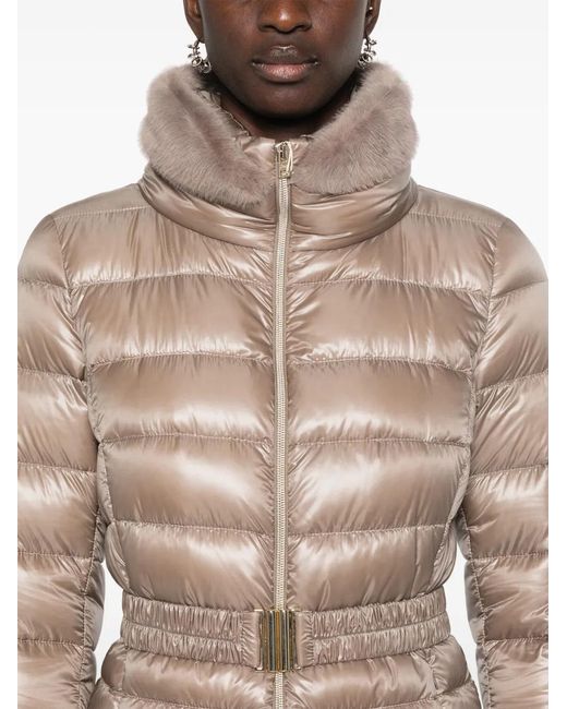 Herno Natural Lightweight Puffer Jacket With High Collar