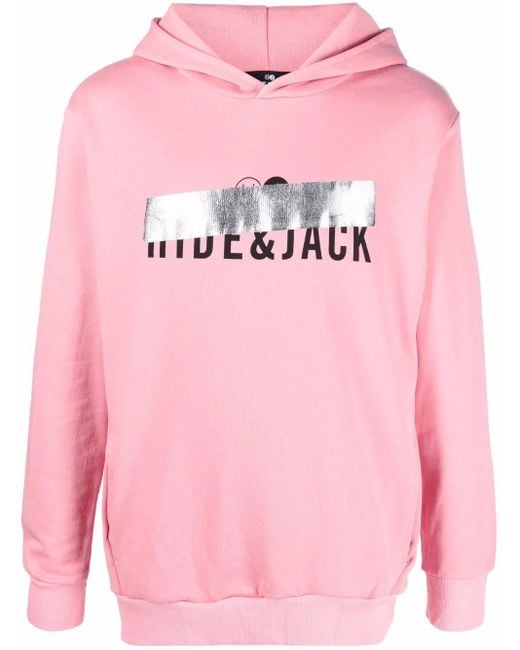 Sudadera con capucha y logo HIDE & JACK de color Pink