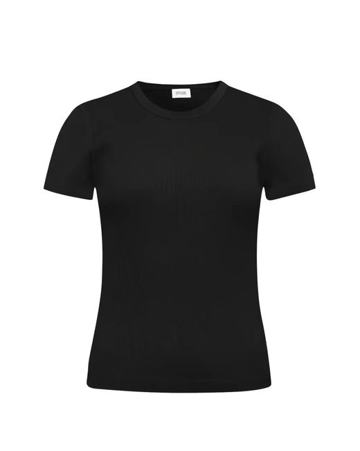 Drykorn Black Koale Ribbed-Knit Crew-Neck T-Shirt