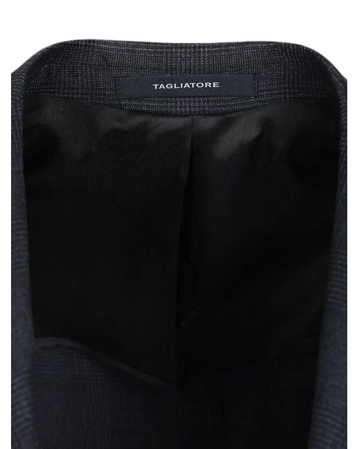 Tagliatore Blue Vesuvio Prince Of Wales Check Suit for men