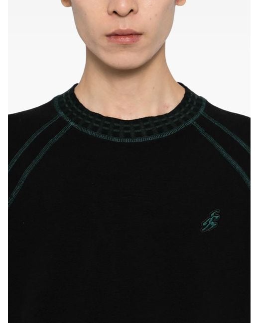 Asics Black Slogan-Embroidered T-Shirt