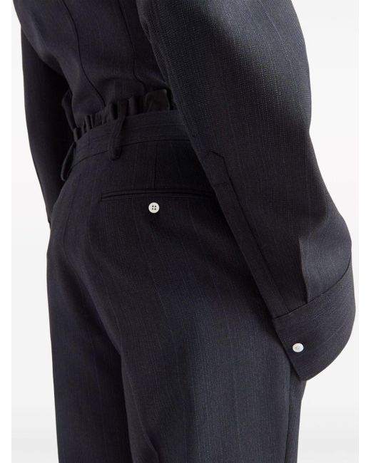 Prada Blue Wool Tailored Trousers for men