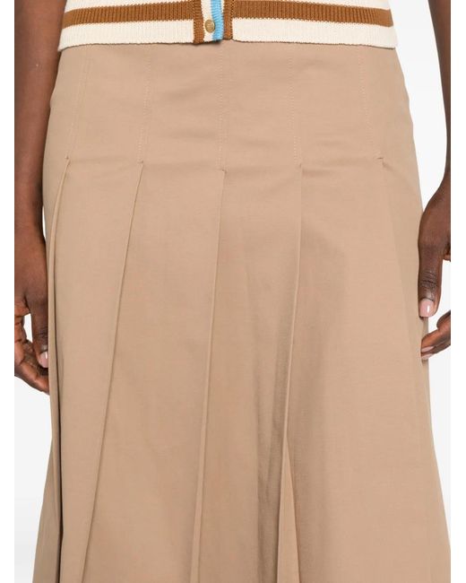NINA 14.7 Natural Pleated A-Line Skirt