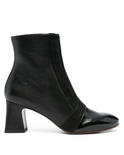 Chie Mihara Black 55Mm Fitas Patent-Leather Block-Heel Boots