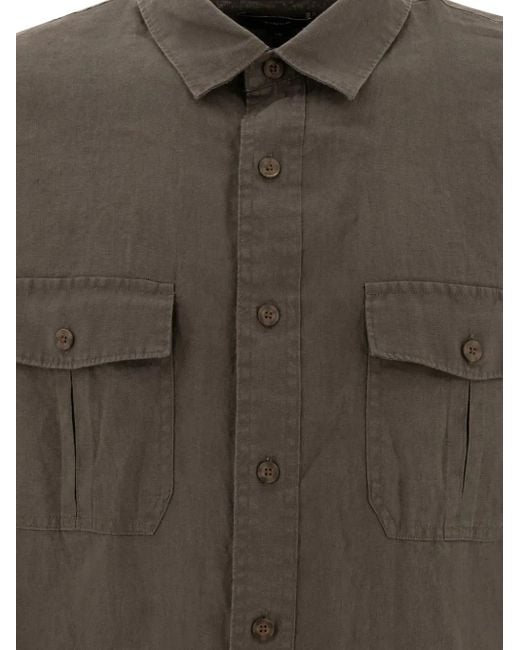 Vince Green Double-Pocket Linen Shirt for men