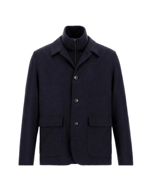 Herno Blue Single-Breasted Blazer for men