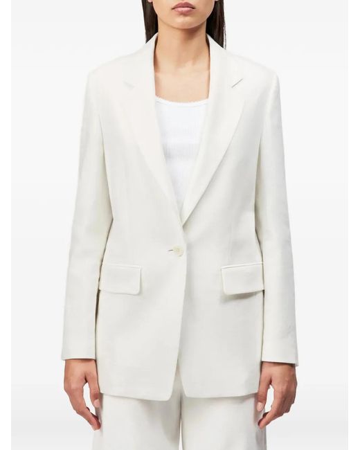 Drykorn White Glendale Single-Breasted Blazer