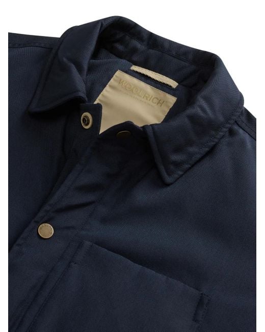 Woolrich Blue Button-Fastening Patch-Pocket Jacket for men