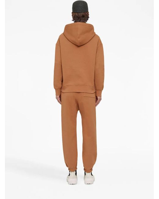 Jil Sander Brown Cotton Drawstring Track Pants
