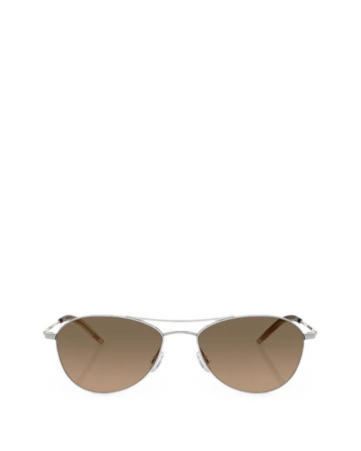 Oliver Peoples Metallic Aero Ii Pilot-Frame Sunglasses
