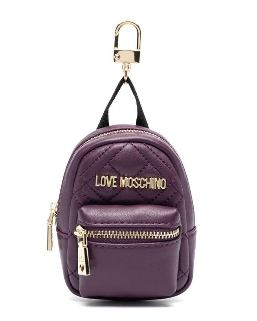 Love Moschino Leather Quilted Rucksack Purse in Purple | Lyst