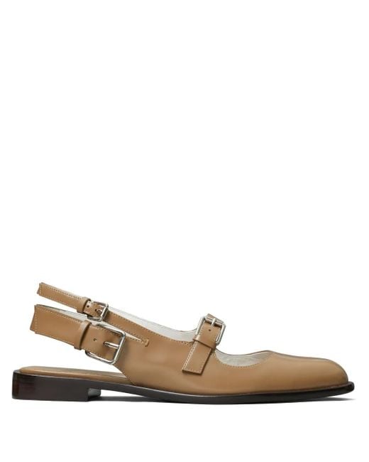 Tory Burch Brown Multi-Buckle Ballerina Shoes