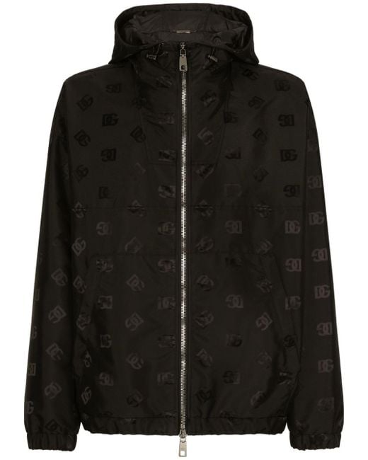 メンズ Dolce & Gabbana モノグラム フーデッドジャケット Black