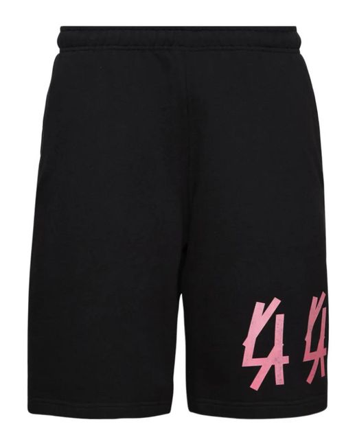 44 Label Group Black Printed Shorts for men