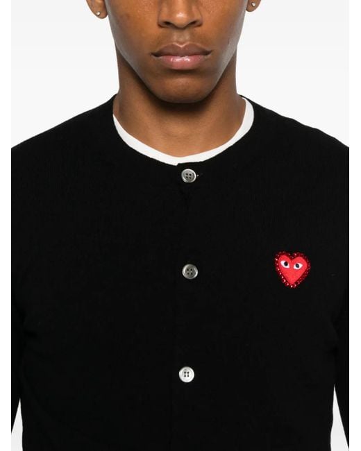 COMME DES GARÇONS PLAY Black Heart-Logo Cardigan