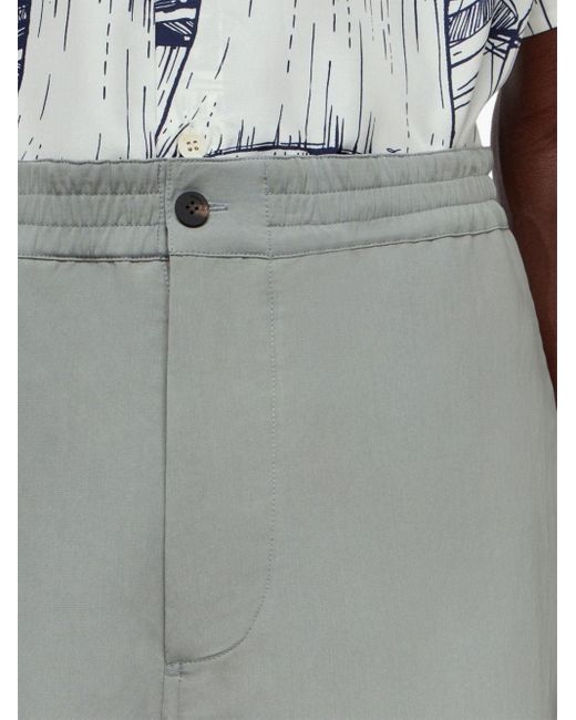 Ferragamo Gray Logo-embroidered Straight-leg Shorts for men