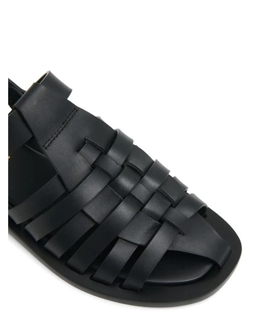 Mansur Gavriel Black Netta Caged Leather Sandals