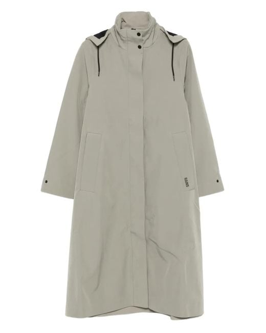 Trench Suva Vision Softshell Con Cappuccio E Linea Svasata di Rains in Gray
