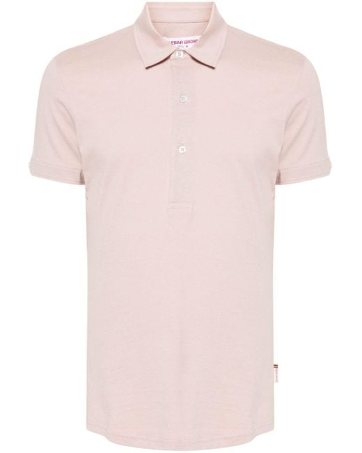 Orlebar Brown Pink Sebastian Cotton Silk Polo Shirt for men