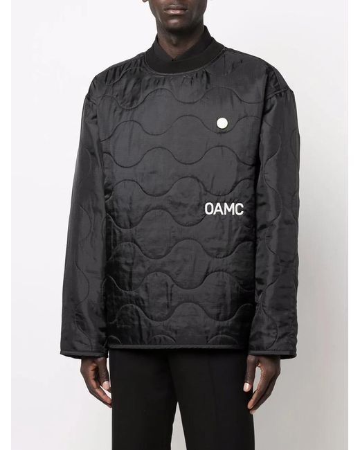 OAMC Black Peacemaker-Print Quilted Jacket for men