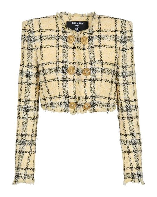 Balmain Natural Tweed Button Jacket