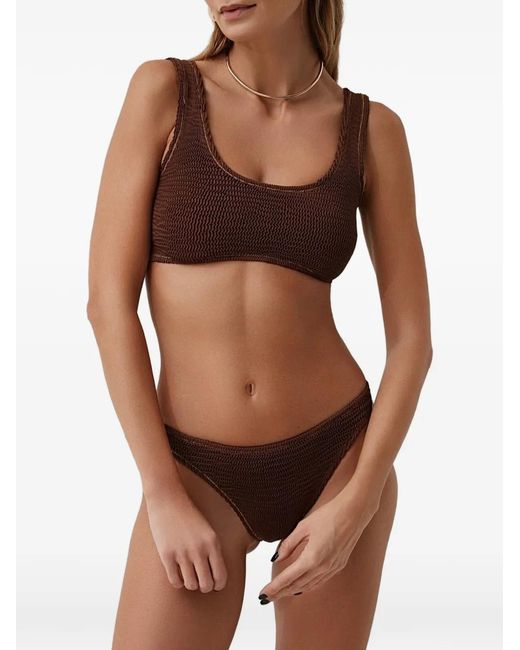 SOFIA ERHAN Brown Scoop Bikini Set