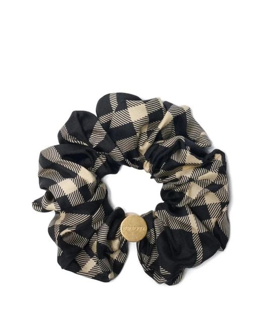 Burberry Black Checked Scrunchie