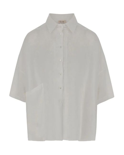 HER SHIRT HER DRESS Gray Hemd aus Leinen