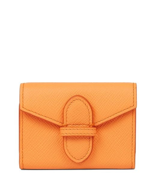Smythson Orange Panama Single Playing Cards Case