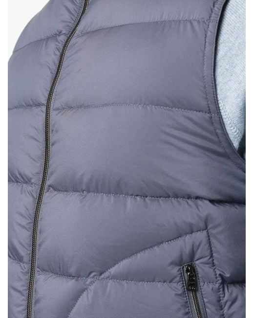 Herno Blue Padded High-Neck Gilet for men