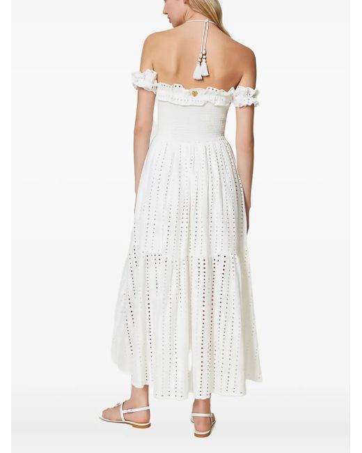 Twinset ラッフル ドレス White