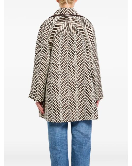 Valentino Garavani Gray Patterned Button Coat